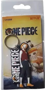 One Piece Luffy & Logo Rubber Keychain Portachiavi