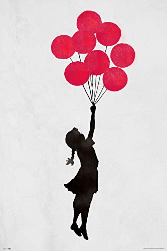 Ragazza Con Palloncini Poster 61 X 91 Cm