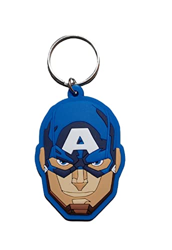 Marvel Captain America Head Rubber Keychain Portachiavi