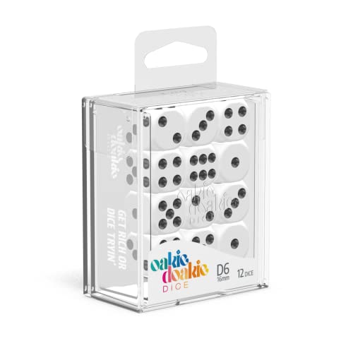 Set Dadi Dice D6 Dice 16 Mm Solid/White (12)