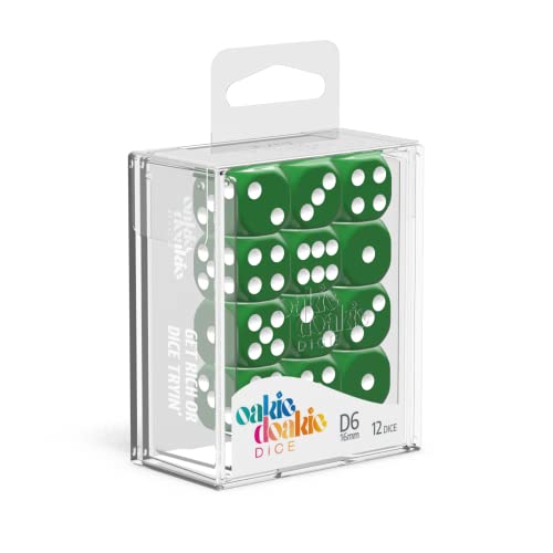 Set Dadi Dice D6 Dice 16 Mm Solid/Green (12)