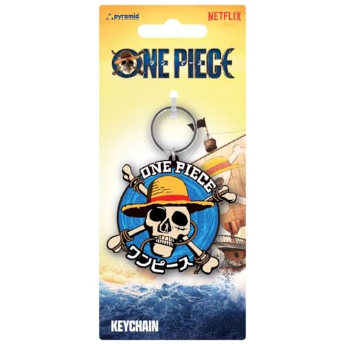 One Piece Jolly Roger Rubber Keychain Portachiavi