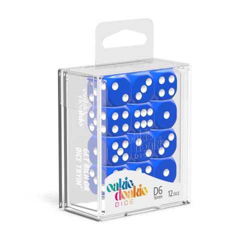 Set Dadi Dice D6 Dice 16 Mm Solid/Blue (12)