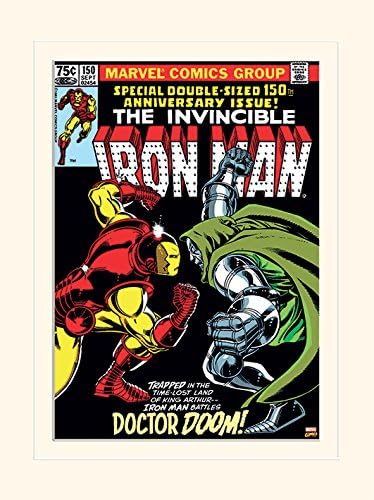 Iron Man Dr Doom Stampa Con Cornice 30x40 Cm