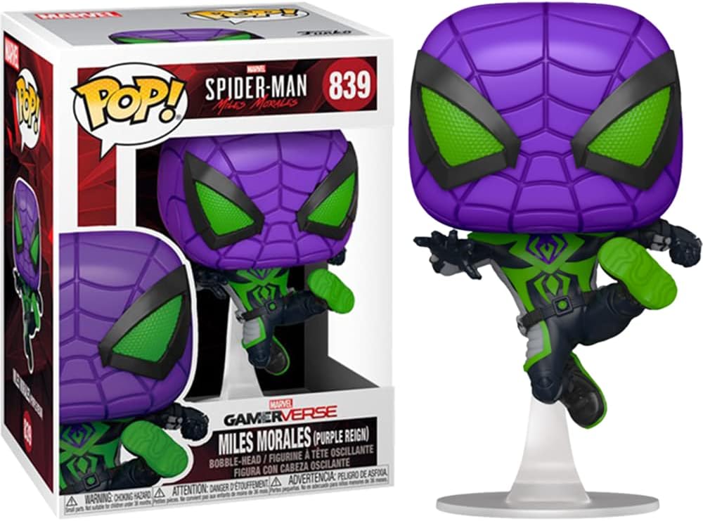 Miles Morales Purple Reign Suit Metallic #839 Pop