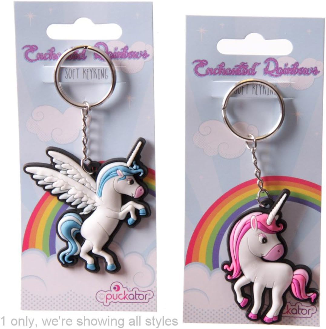 Unicorno Rosa/Blu Portachiavi In Gomma