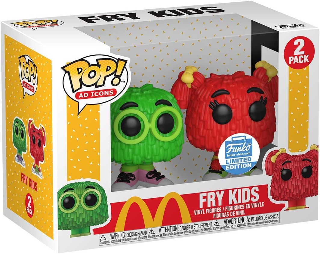 Mcdonald's Fry Kids 2-Pack Fry Guy Green Glass Funko Shop Exclusive Pop