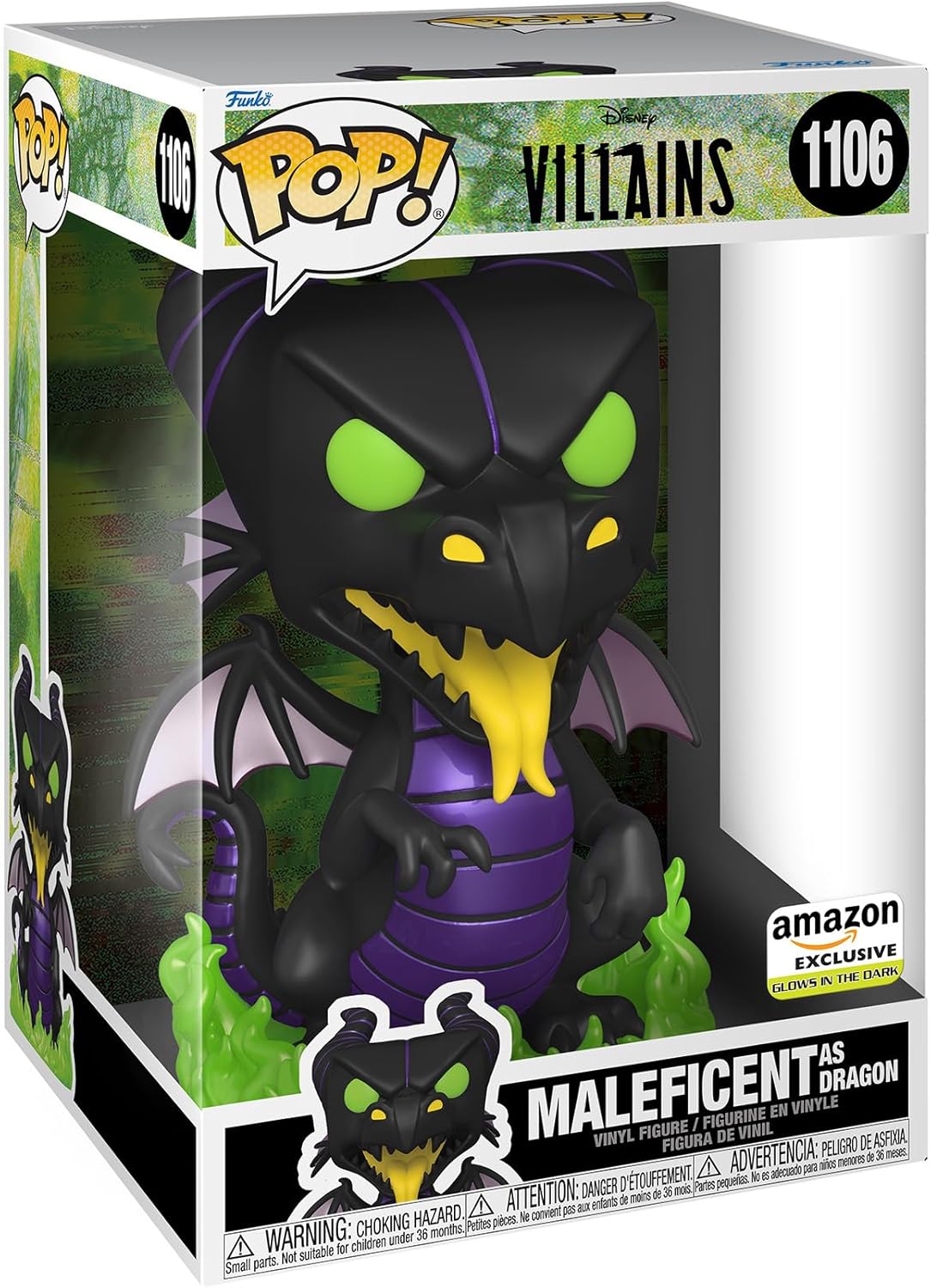 Disney Maleficent Dragon Glow In The Dark Jumbo Pop