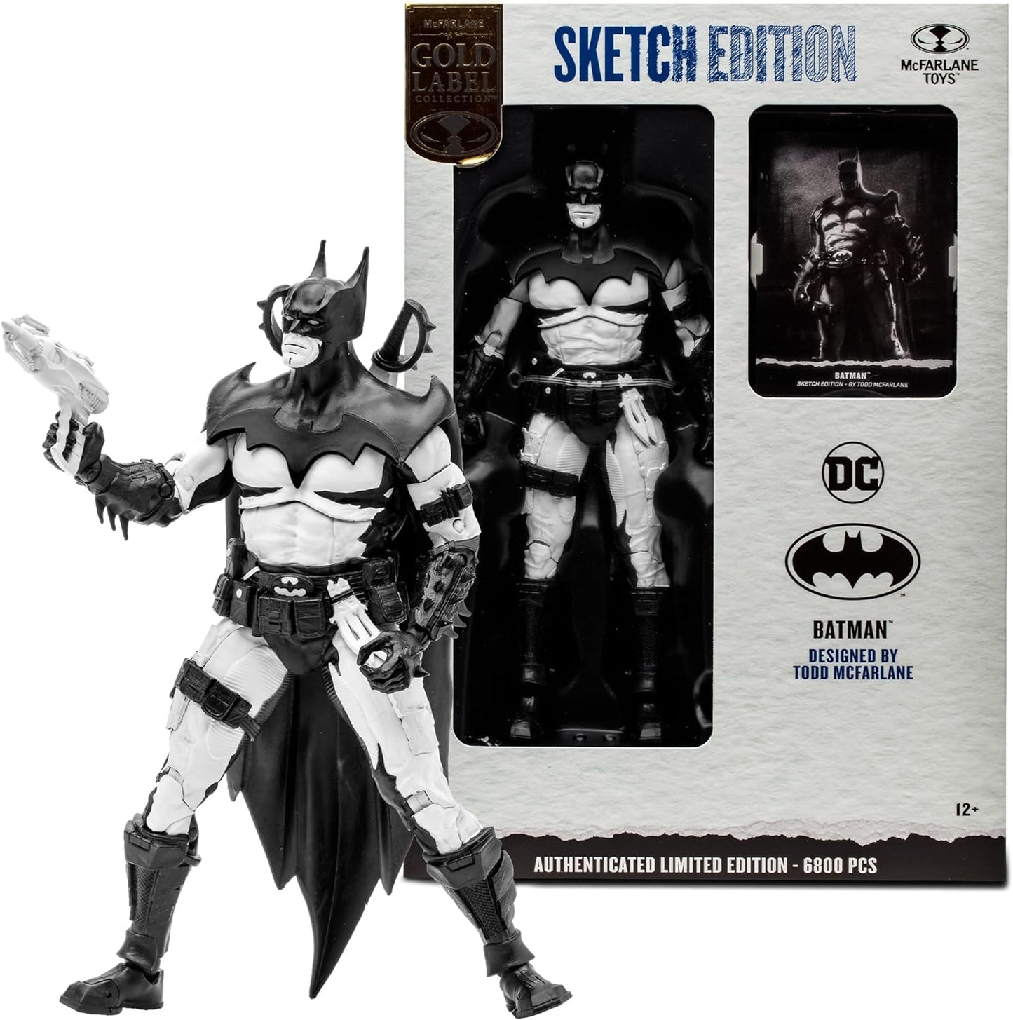 Batman Di Todd Mcfarlane Sketch Edition Gold Label Limited 6800 Pz Figure