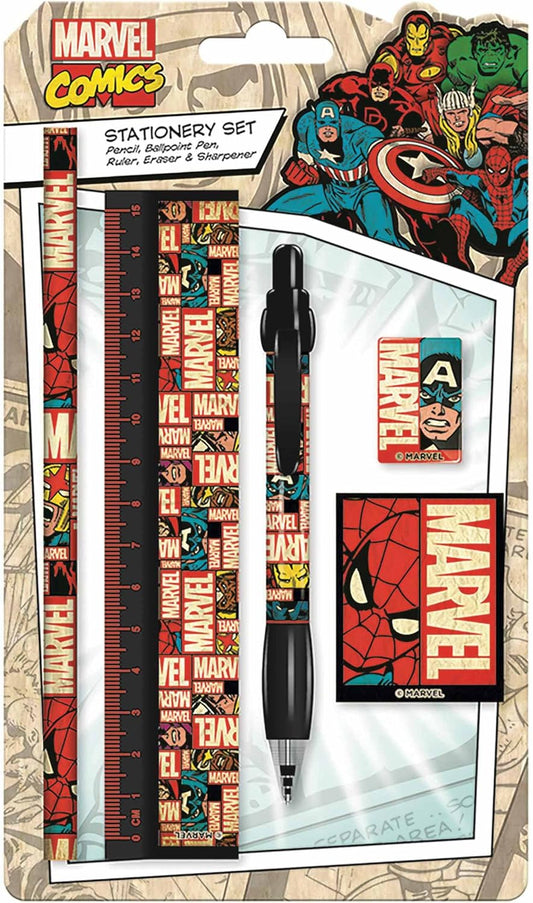 Marvel Block Logo Standard Stationery Set Set Da Scuola