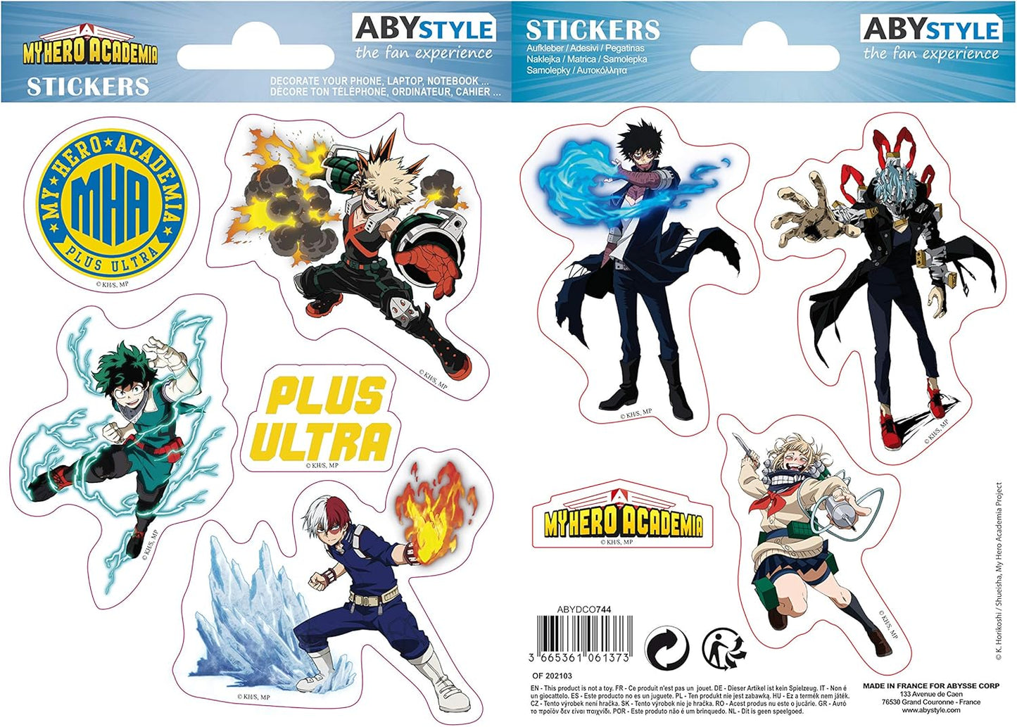 My Hero Academia - Adesivi 2 Fogli 16 X 11 Cm