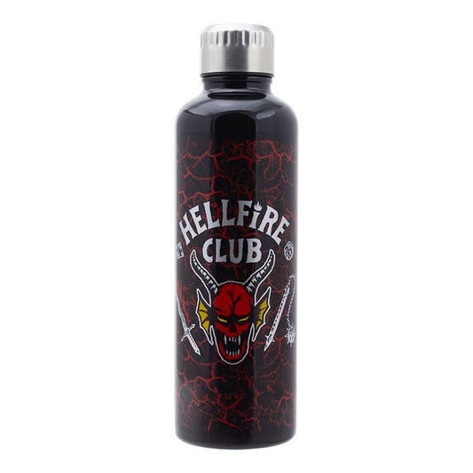 Stranger Things 4 Hellfire Club Metal Water Bottle Bottiglia