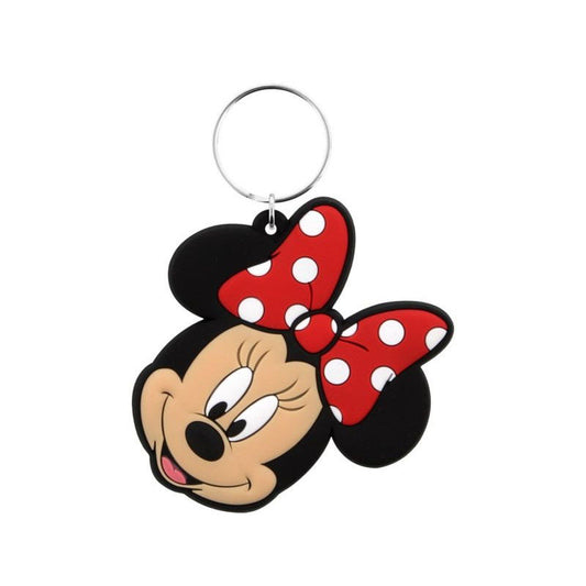 Disney Minnie Mouse Head Rubber Keychain Portachiavi