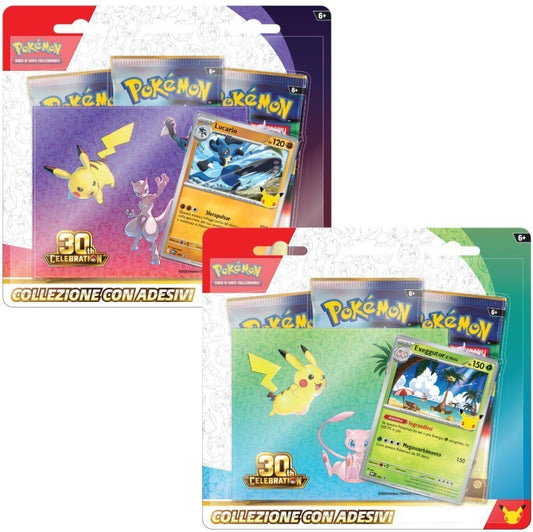 Pokemon 30° Anniversario Collezione Adesivi + 3 bustine