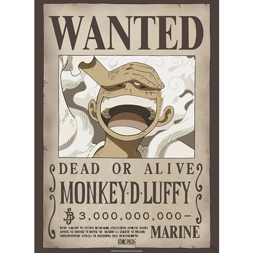 PREORDINE One Piece Poster Wanted Luffy 52 x 38 Cm