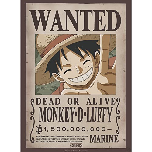 PREORDINE One Piece Poster Wanted Monkey D. Luffy 52 x 38 Cm