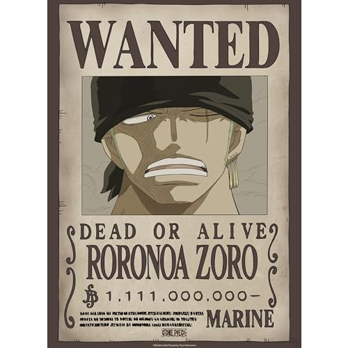 PREORDINE One Piece Poster Wanted Zoro 52 x 38 Cm