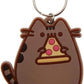 Pusheen With Pizza Rubber Keychain Portachiavi