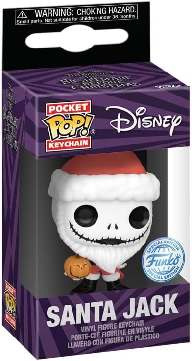 Nightmare Before Christmas Nbx Santa Jack Skellington Pocket Pop Keychain
