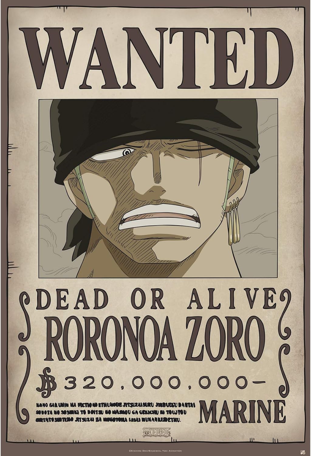 One Piece Wanted Zoro New Poster 91 X 61 Cm