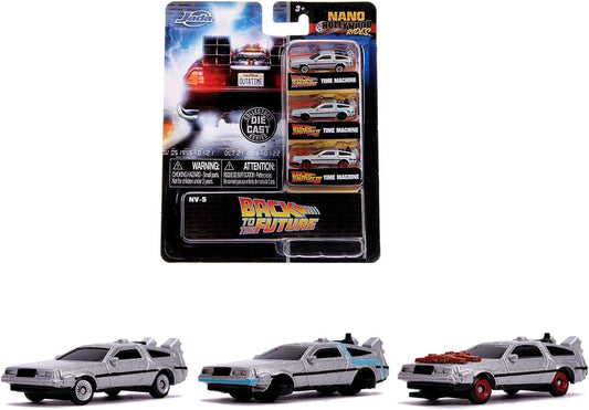 Back To The Future Delorean 3 Set Die-Cast Nano Model