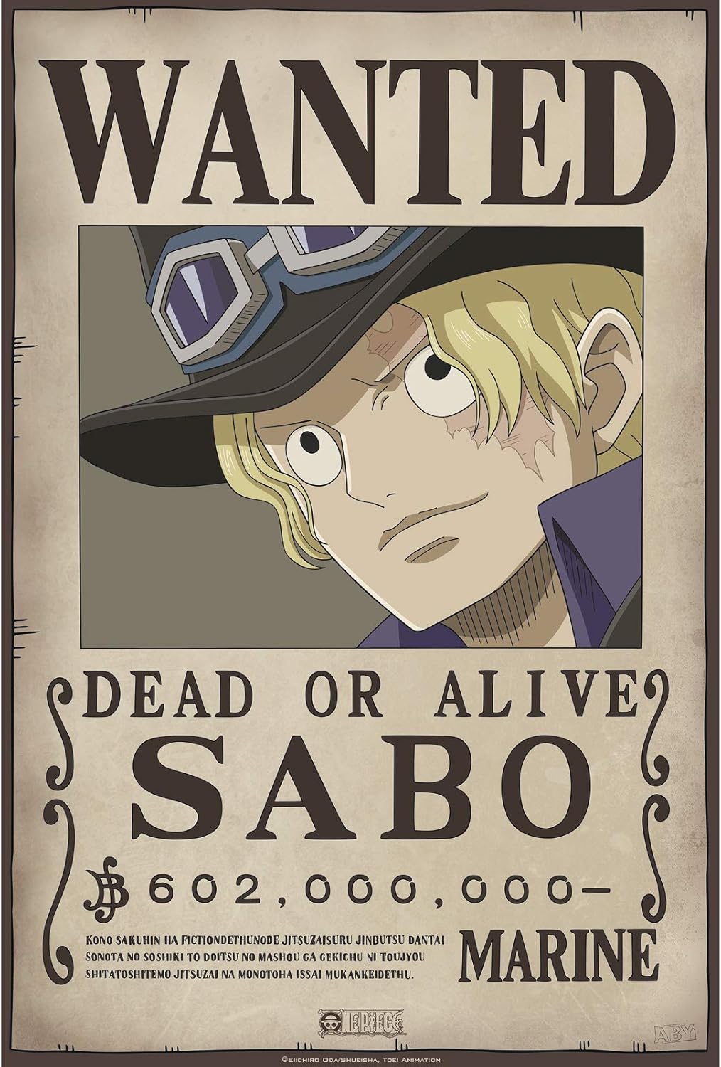 One Piece Wanted Sabo Poster 52x35 Cm