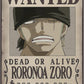 One Piece Poster Wanted Zoro New 52x35 Cm