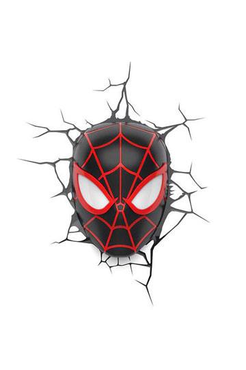 Marvel 3d Led Light Spider-Man Miles Morales Face Lampada Da Muro