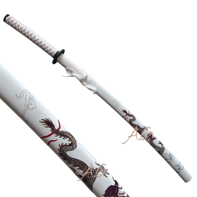 Katana Fantasy Classica Giapponese Dragone Bianca