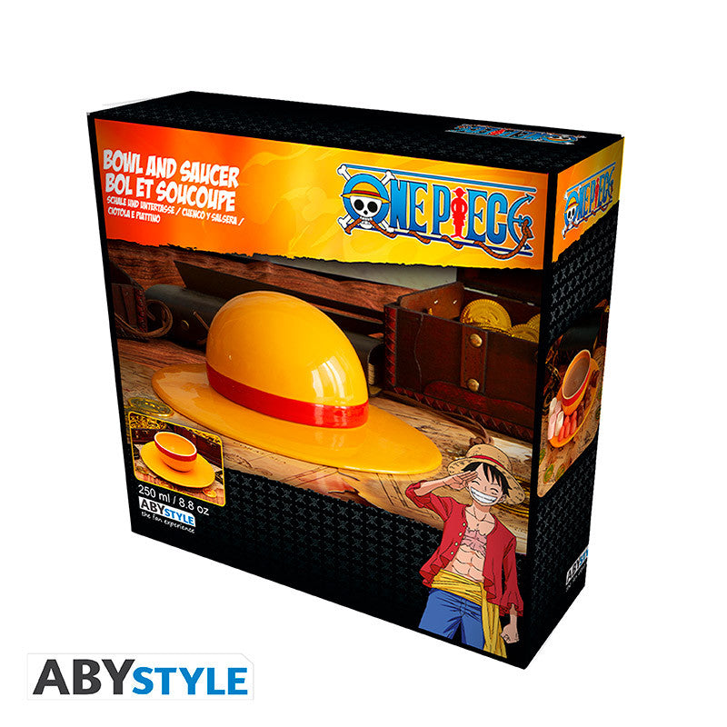 PREORDINE One Piece Strawhat Set Scodella e Piatto Cappello di Paglia